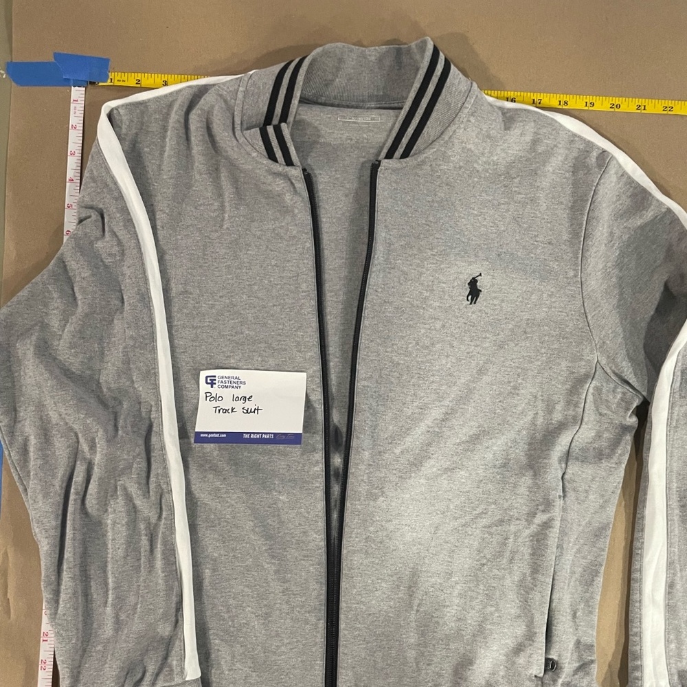 Polo Ralph Lauren Sweatsuit Tracksuit Set Gray Size L Both Pieces
